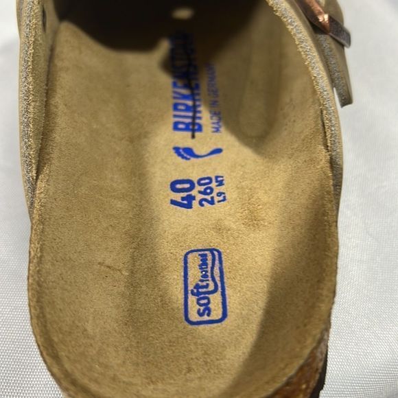 BIRKENSTOCK BOSTON OILED LEATHER IN TOBACCO BROWN MULES NWT - Picture 7 of 12